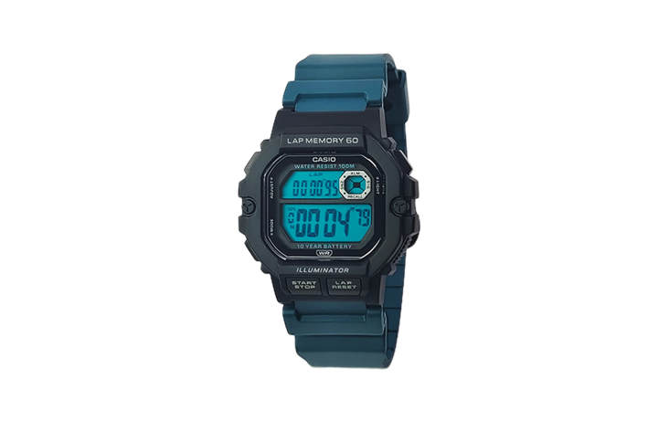 CASIO CASIO Custom Collection Quartz Movement Resin Strap Watch Unisex Blue Dial