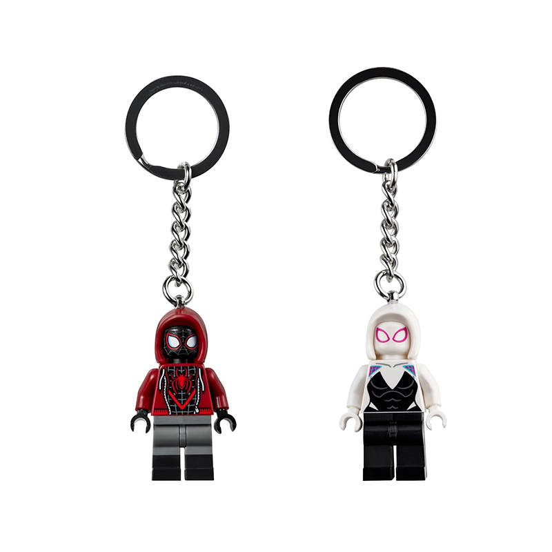 LEGO x MARVEL Super Hero Collection Marvel Spider Man Miles Morales+Gwen Keychain Pendant Building Block Figures