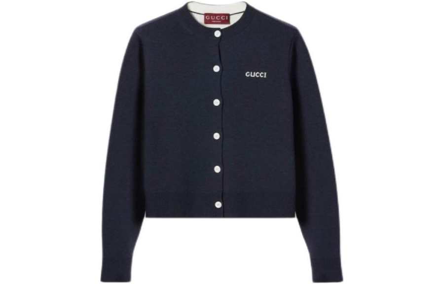 GUCCI Logo Intarsia-Knit Cardigan