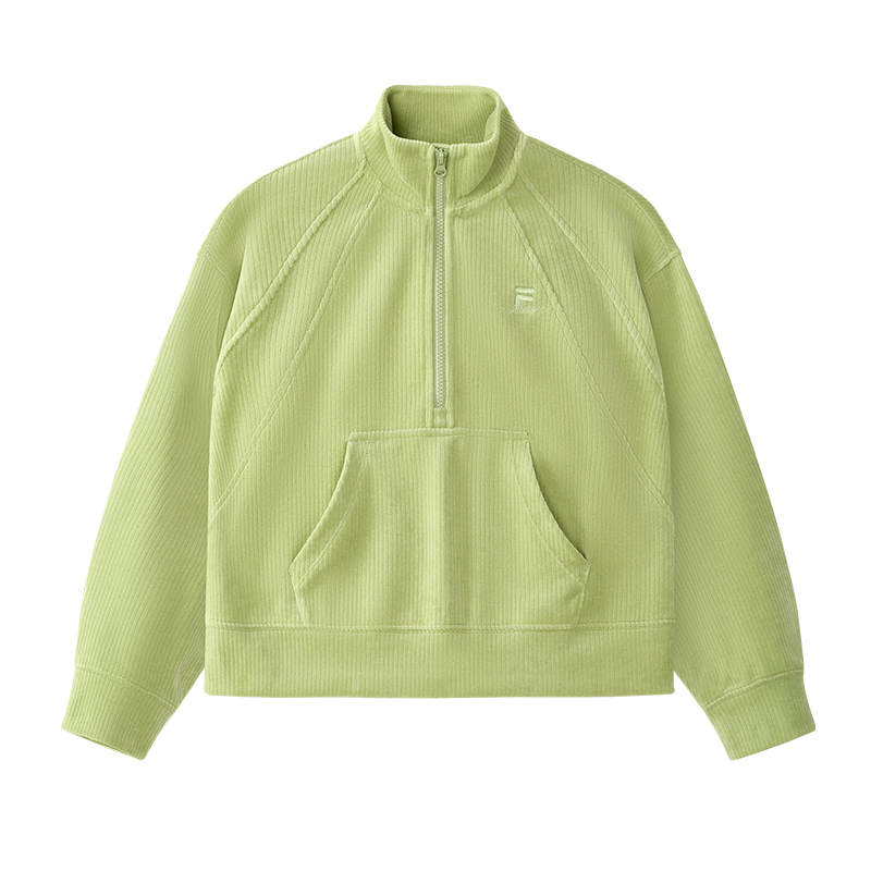 FILA FUSION Sweatshirts Women's Butter Fruit Green Stand Collar Moderate Other