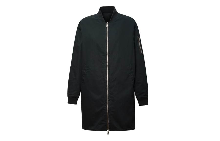 Converse Coats Women's Black Baseball Collar Moderate Straight Fit