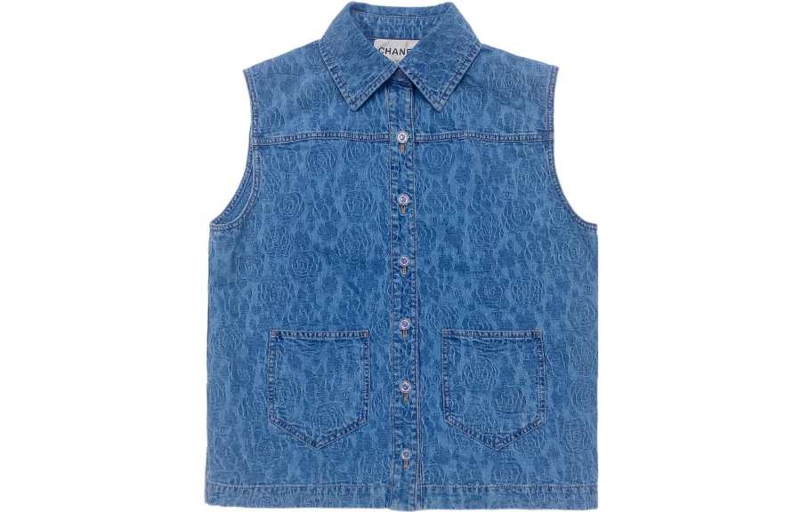 CHANEL Chanel Camellia denim vest