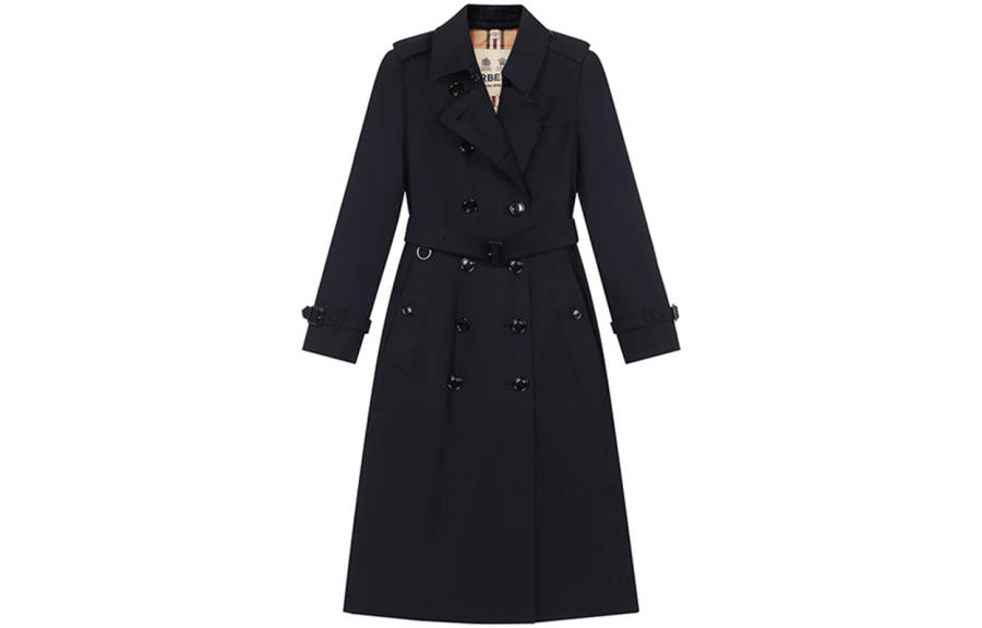 Burberry Trench Coats Women's Navy Blue Lapel Moderate Other