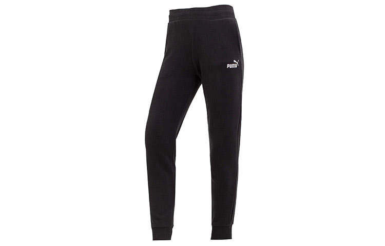 PUMA Knitted Sweatpants Women's Black Moderate Cuffed Pants