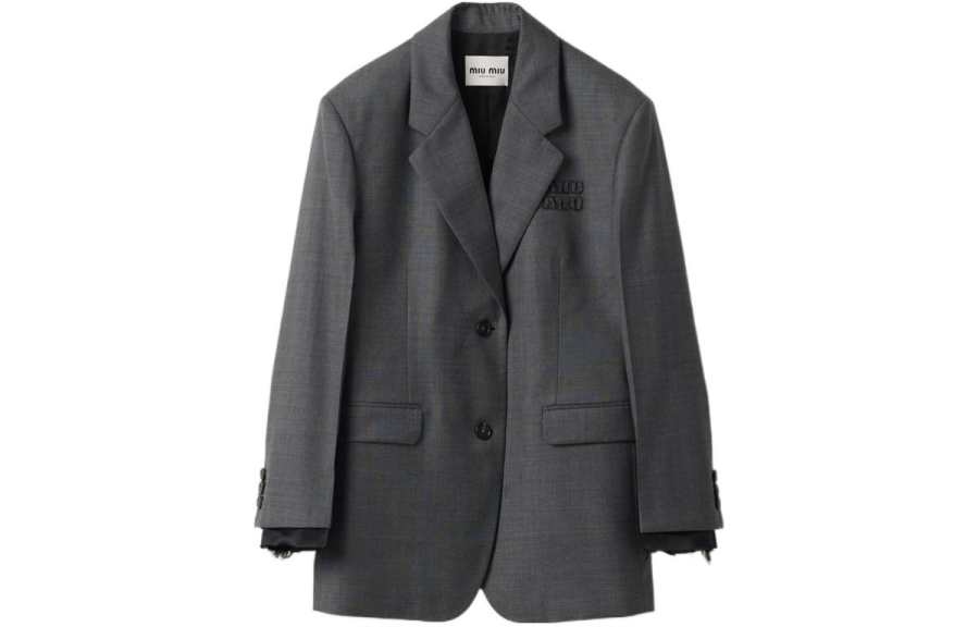 MIU MIU SS24 Business Suit Coat Unisex Slate Gray