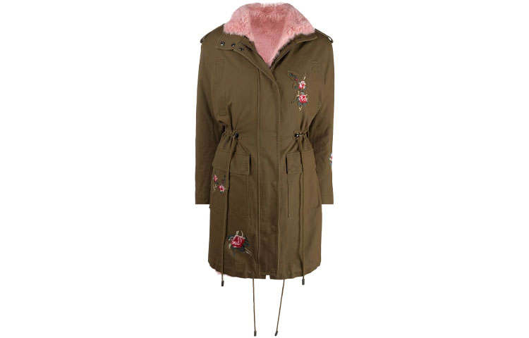 RED VALENTINO REDValentino Sweet Roses Embroidered Pea Coat