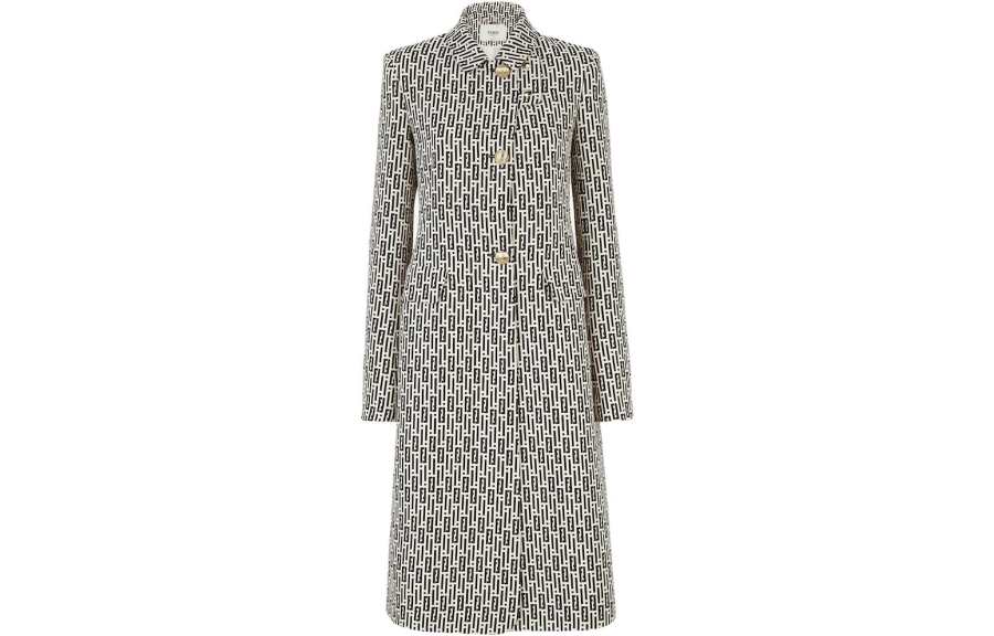 FENDI Coats Women's Multicolor Lapel Moderate Straight Fit