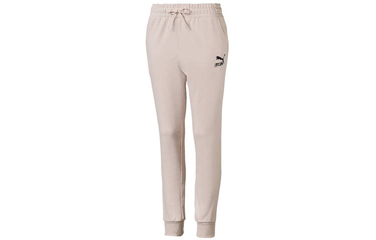 PUMA Knitted Sweatpants Women's Pink Moderate Cuffed Pants