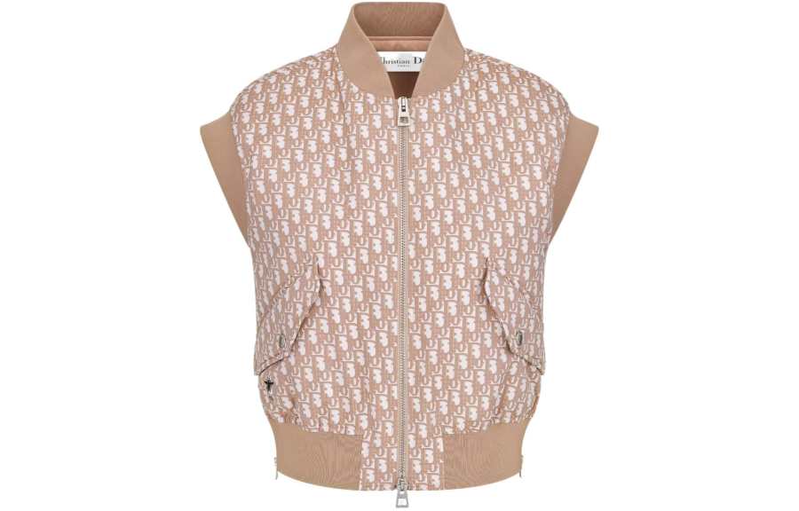 DIOR Vests Women's Khaki Stand Collar Moderate Other