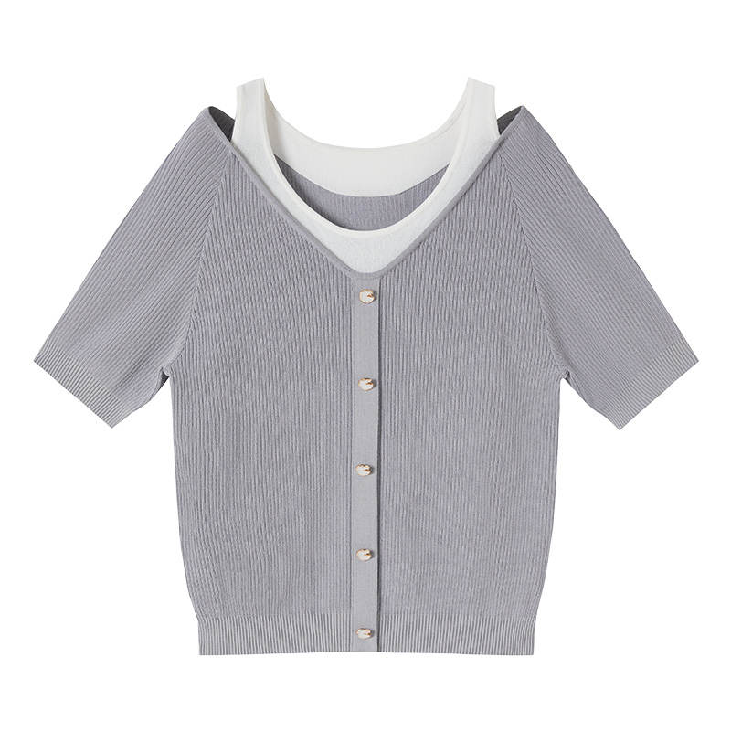 XIANGYING Knitwear Women's Light Gray