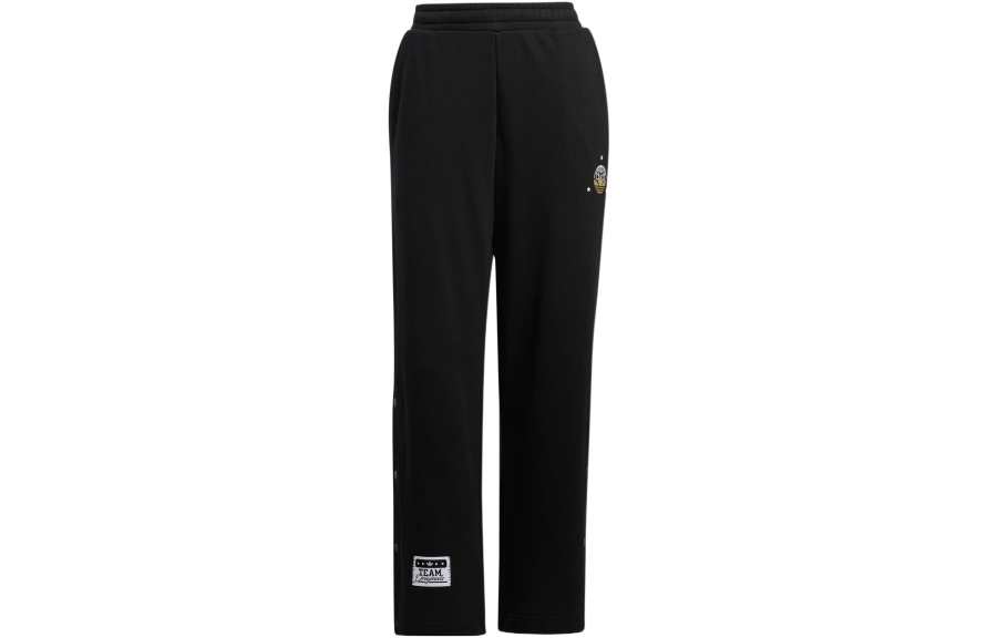 Adidas Originals Knitted Sweatpants Women's Black Moderate Straight Fit Pants
