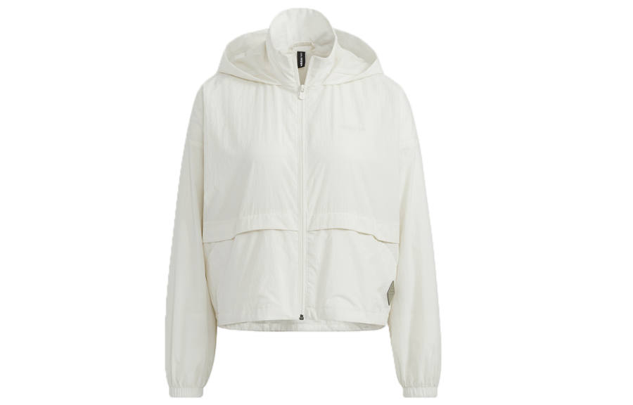 Adidas Neo Cropped Coats Women's Ecru Hooded Moderate