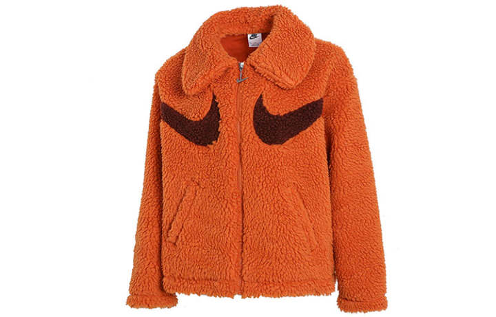 Nike Nike Velvet Jackets Women's Orange Red Lapel Moderate