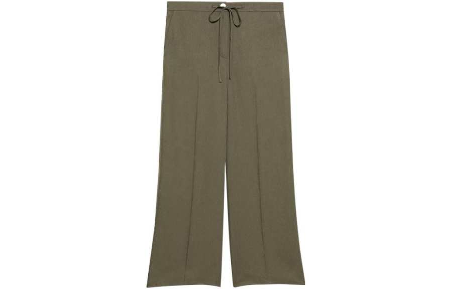 THEORY Casual Pants Women's Willow Leaf Green Moderate Straight Fit Pants