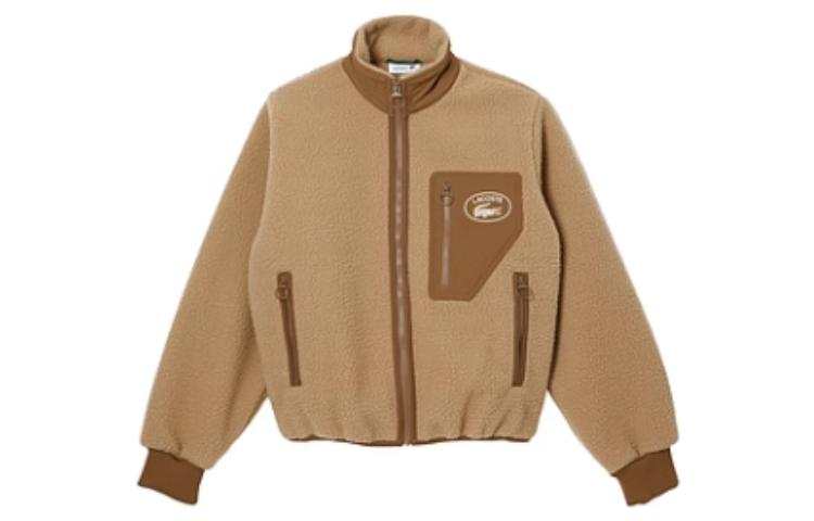 LACOSTE Baseball Jerseys Women's Brown Stand Collar Moderate