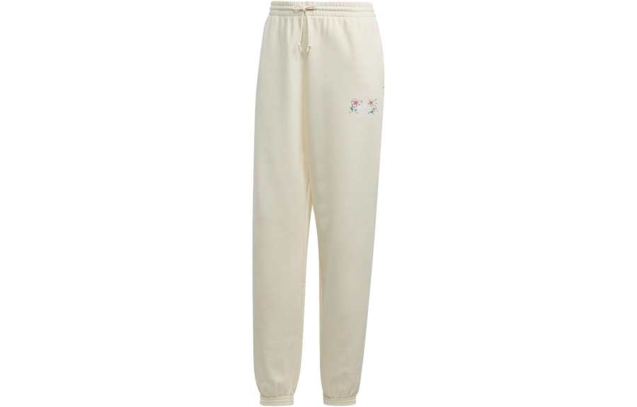 Adidas Originals Cherry Blossom Limited Series Knitted Sweatpants Women's Ivory Moderate Cuffed Pants