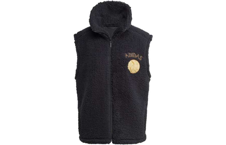 Adidas Originals MOOMIN Vests Women's Black Stand Collar Thickened And Fleece Lined Other