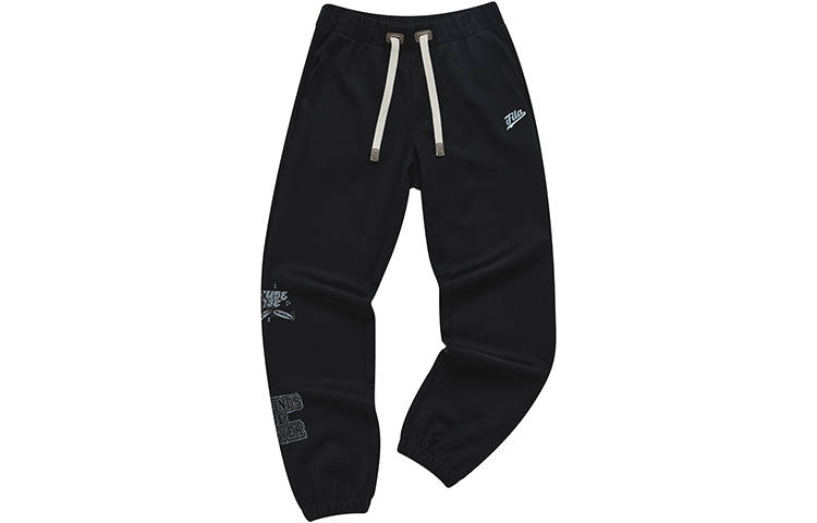 FILA FUSION Knitted Sweatpants Women's Pitch Black Moderate Cuffed Pants
