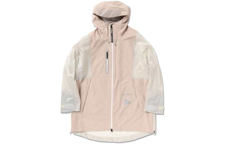 Adidas Adidas x And Wander Waterproof Windbreaker Jacket Women's Gray Pink Japan Version