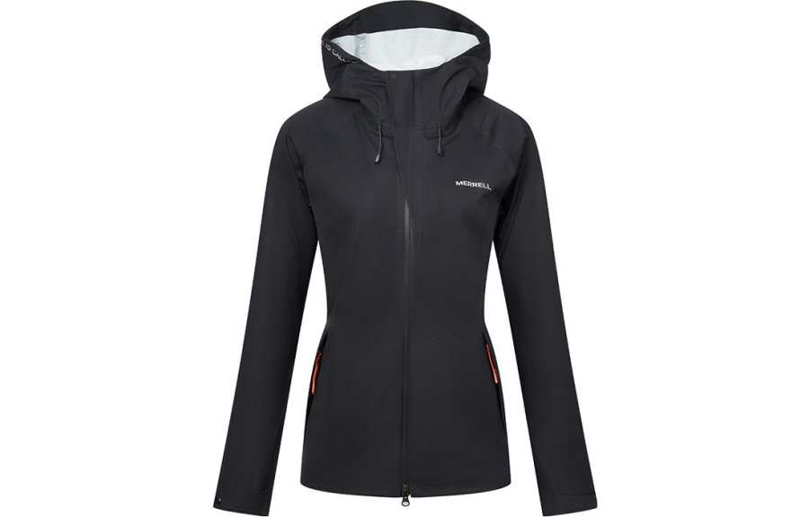 MERRELL Windbreaker Jackets Women's Black Hooded Moderate