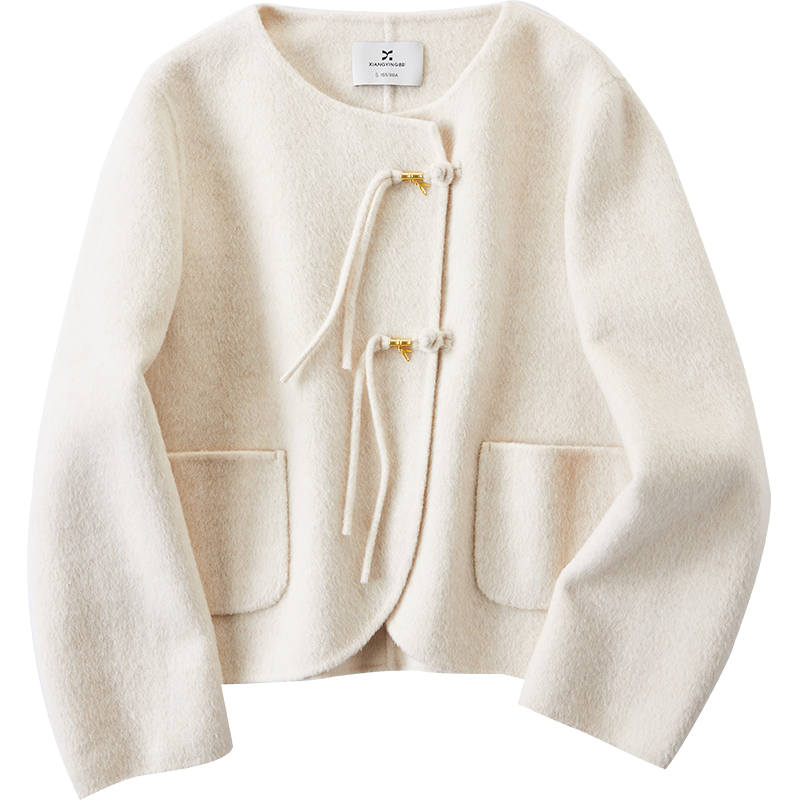 XIANGYING Coats Women's Beige Moderate Straight Fit