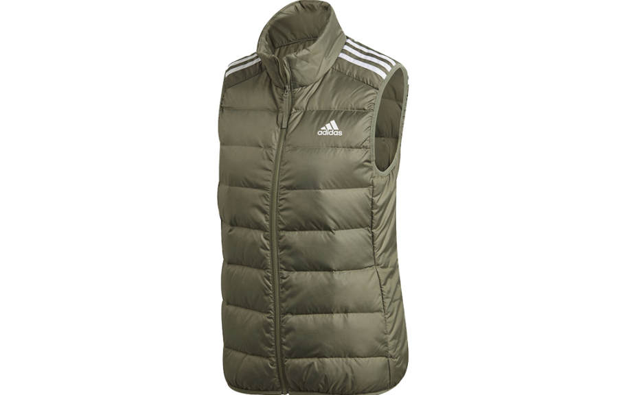 Adidas Adidas Down Vests Women's Army Green Stand Collar Moderate Urban Techwear