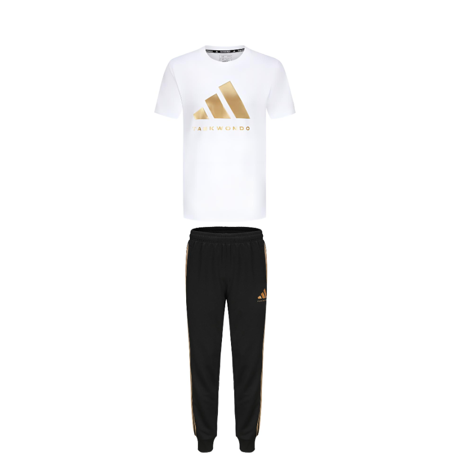 Adidas Adidas Taekwondo Casual Sportswear Unisex Set White Gold+Black