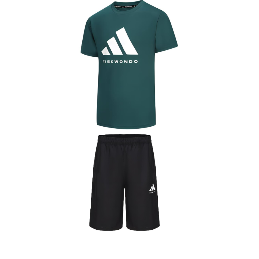 Adidas Adidas Taekwondo Casual Sportswear Unisex Clothing Sets Green+Black