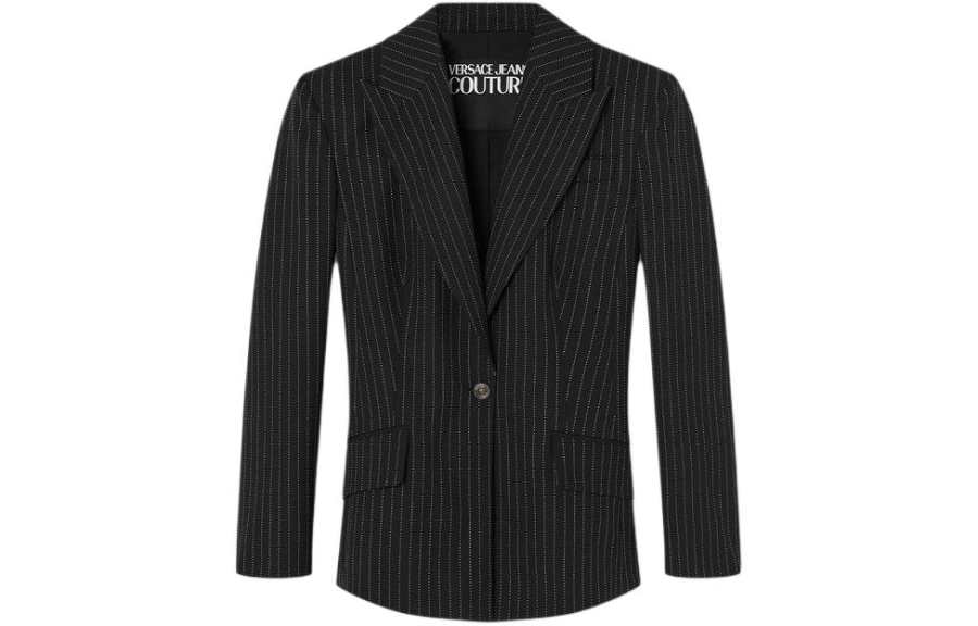 VERSACE JEANS COUTURE Single Breasted Pinstriped Blazer