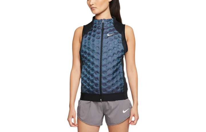Nike Nike Down Vests Women's Blue Stand Collar Moderate Urban Techwear