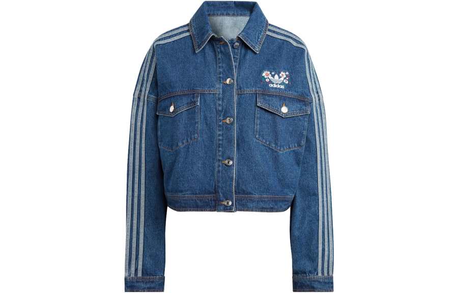 adidas originals Logo Embroidered Denim Jacket