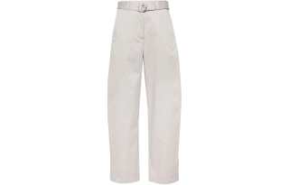 MSGM High-Waist Wide-Leg Belted Twill Trousers