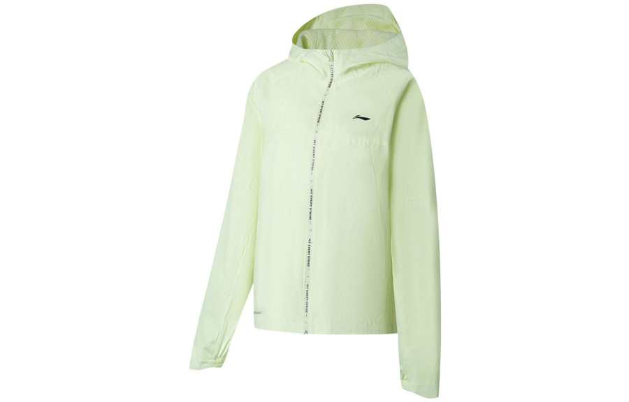 Li-Ning Li Ning Running Collection Trench Coats Women's Light Fruit Green Hooded Moderate Other