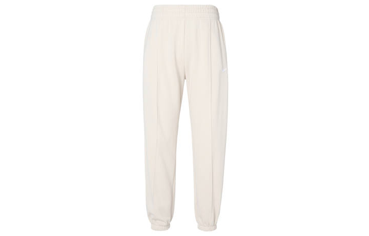 Nike Nike Solid Color Logo Printed Pattern Elastic Waistband Fleece Lined Sweatpants Women's Ecru