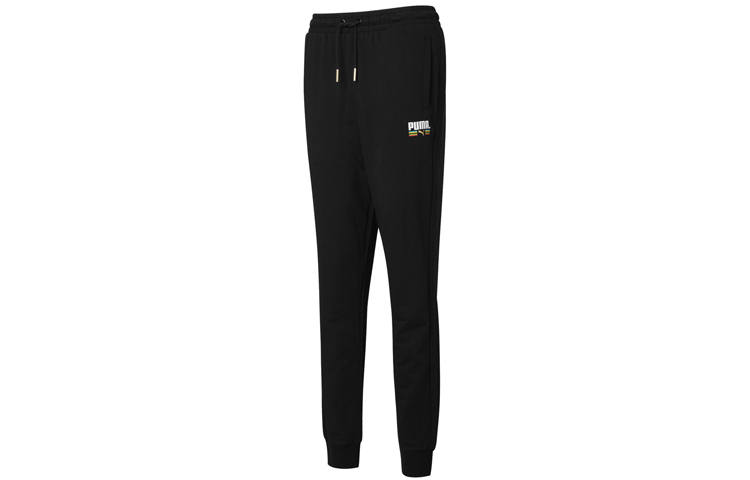 PUMA Knitted Sweatpants Women's Black Moderate Cuffed Pants