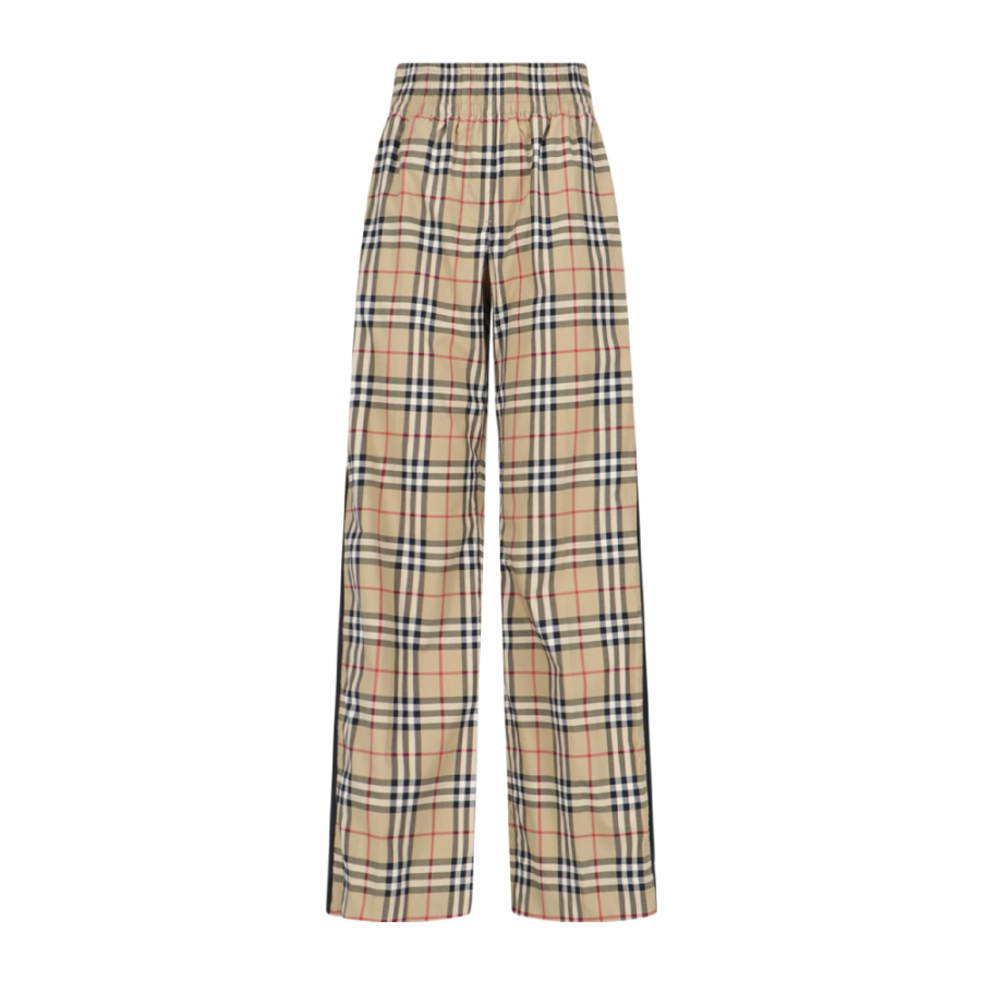 Burberry Women's Vintage Chech Motif Cotton Pants Beige