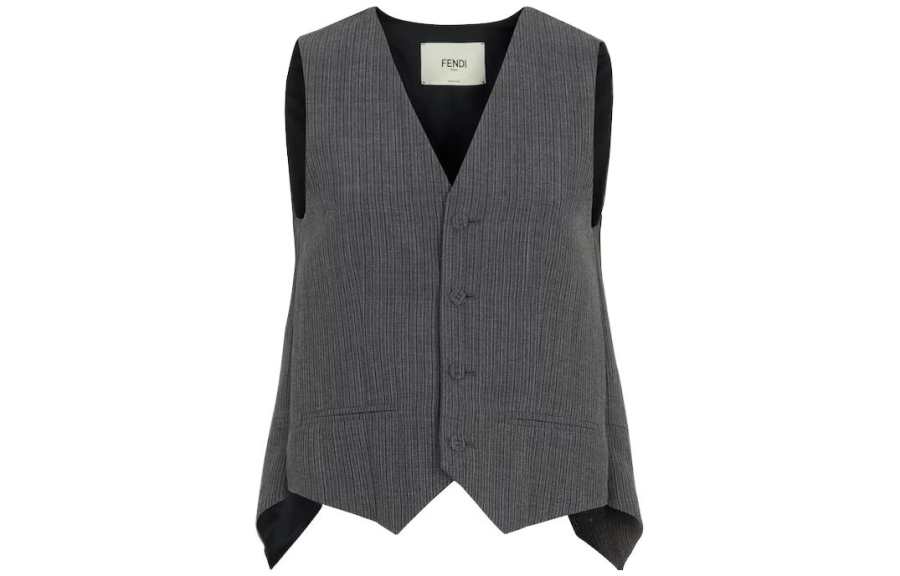 Fendi deconstructed pinstripe wool waistcoat