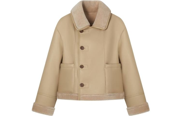 Teenie Weenie Bear Vintage Elegant Petite Commute Loose Fit Fleece Lined Cropped Coat Women's