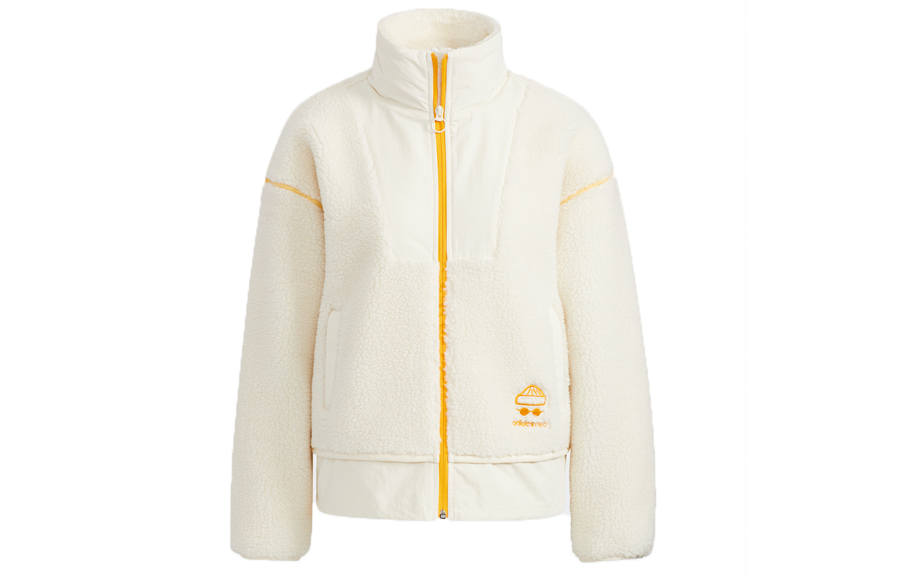 Adidas Neo Velvet Jackets Women's Ecru Stand Collar Moderate