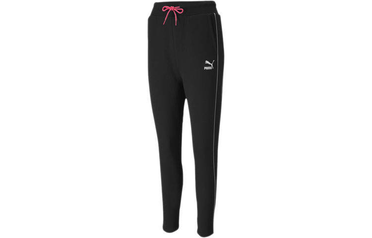 PUMA Knitted Sweatpants Women's Black Moderate Straight Fit Pants