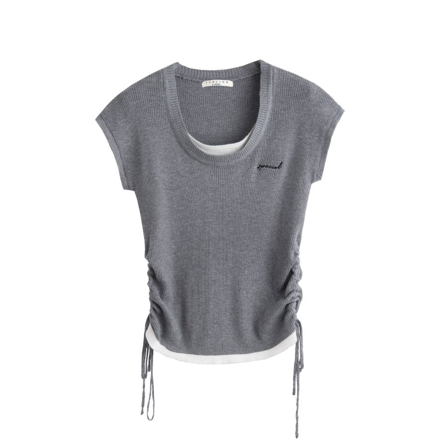 Tonlion Knitwear Women's Medium Heather Gray Crew Neck Moderate