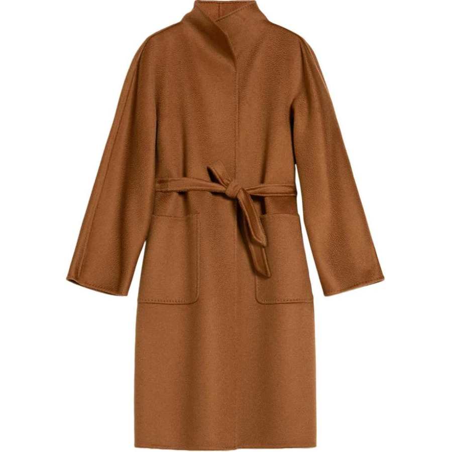 MaxMara MaxMara Coats Women's Brown Stand Collar Moderate