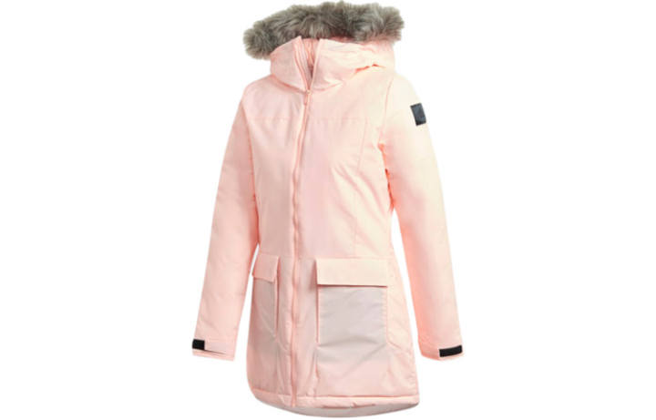 Adidas Adidas Parka Coats Women's Pink Hooded Thickened