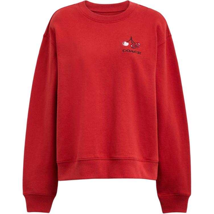 COACH COACH Sweatshirts Women's Red Crew Neck Moderate Regular