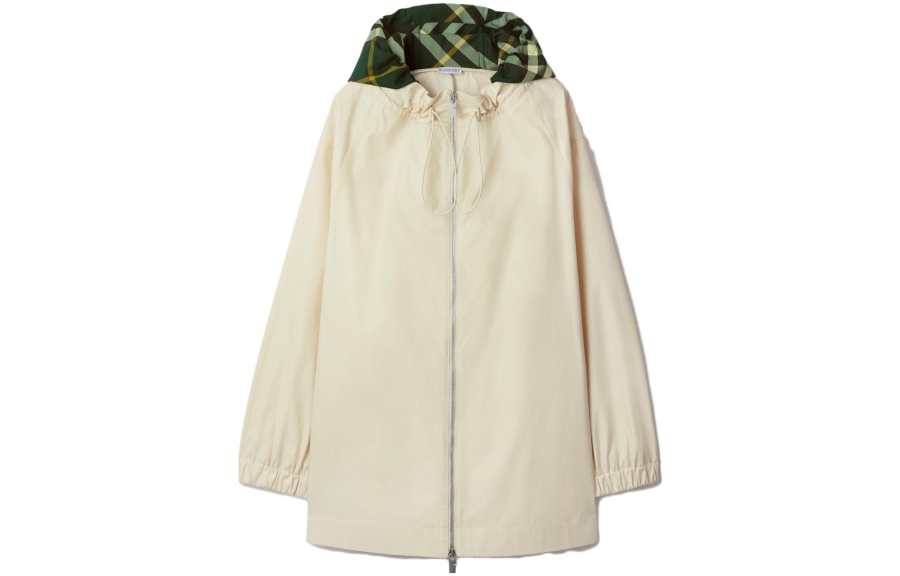 Burberry Long-Sleeved Checkered Hooded Parka