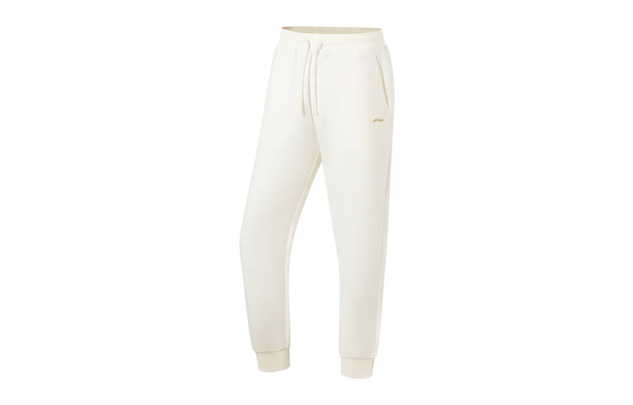 Li-Ning Li Ning Fitness Series Knitted Sweatpants Women's Ecru Moderate Cuffed Pants