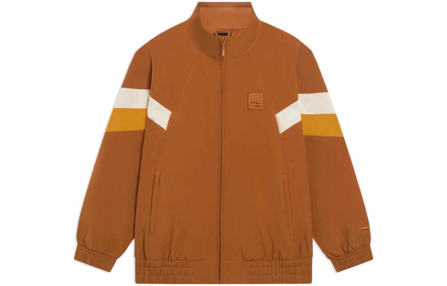 Li-Ning Li Ning Sports Trendy Collection Solid Color Label Logo Zippers Stand Collar Fleece Lined Thermal Loose Fit Sports