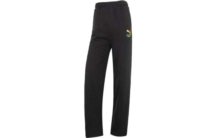PUMA Casual Pants Women's Black Moderate Straight Fit Pants