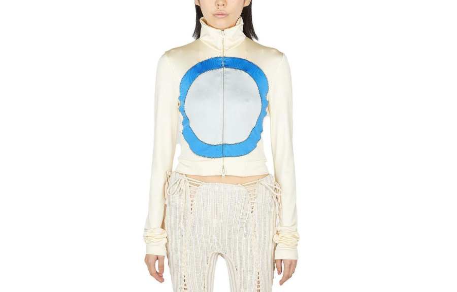 MARNI Cropped Coats Women's White Stand Collar Moderate