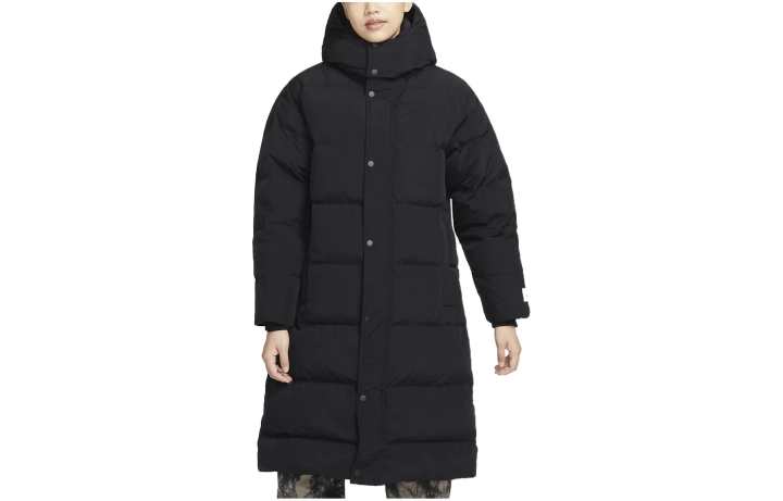 Jordan Jordan Puffer Jackets Women's Black Hooded Moderate Puffer Jacket